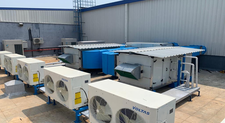 Clean Room Air conditioning works Outdoor units @ Laulagun Bearings